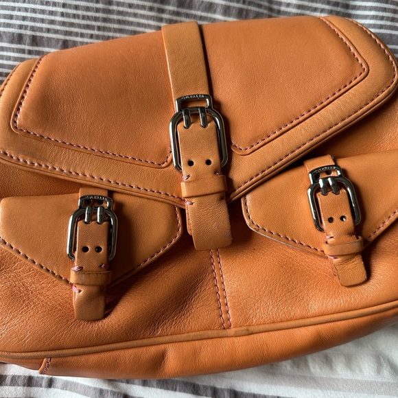 cole haan vintage orange triple buckle shoulder bag 🍊 - Picture 3 of 5